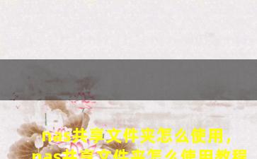 nas共享文件夹怎么使用，nas共享文件夹怎么使用教程