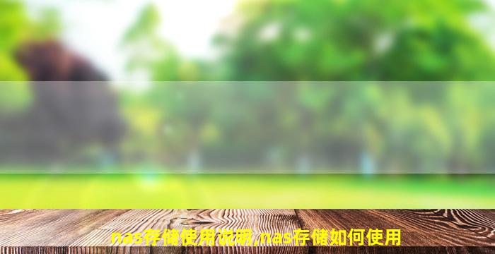 nas存储使用说明,nas存储如何使用